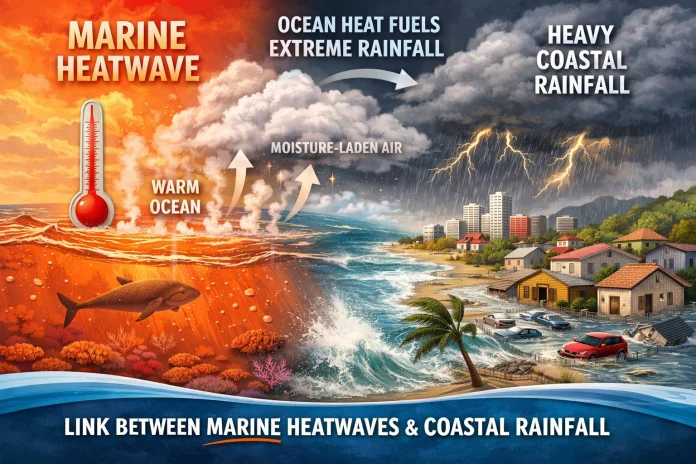 Marine heatwave causing coastal flooding Marine heatwave causing coastal flooding